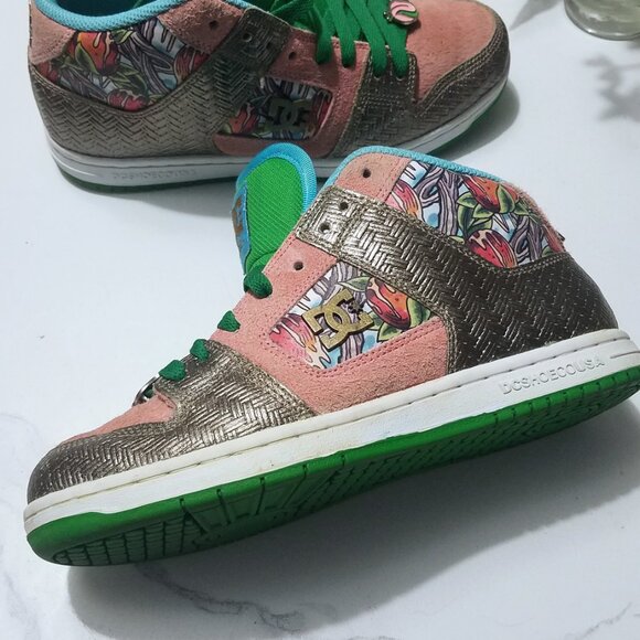 Rare DC x Miami Ink Peach Basket Skate Shoes - Picture 5 of 12